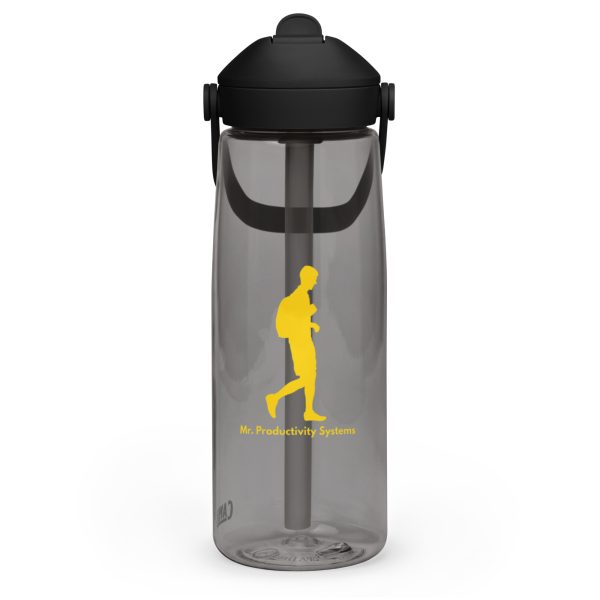 Flip straw water bottle