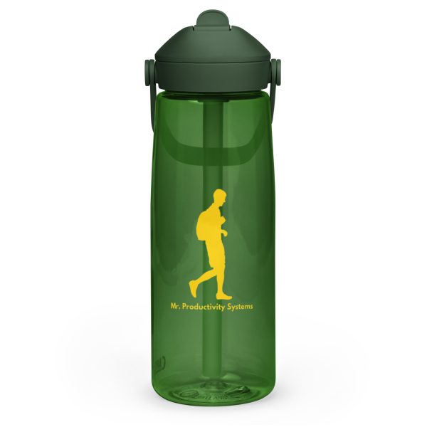 Flip straw water bottle