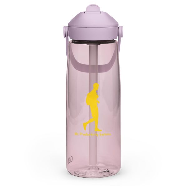 Flip straw water bottle