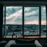 Window overlooking a city